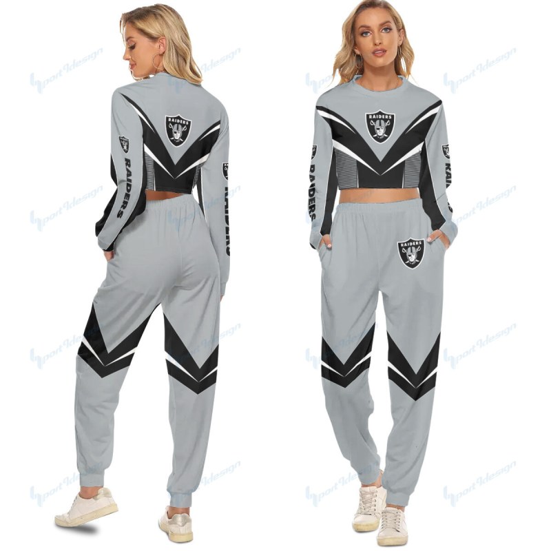 Las Vegas Raiders Crop Sweatshirt Suit