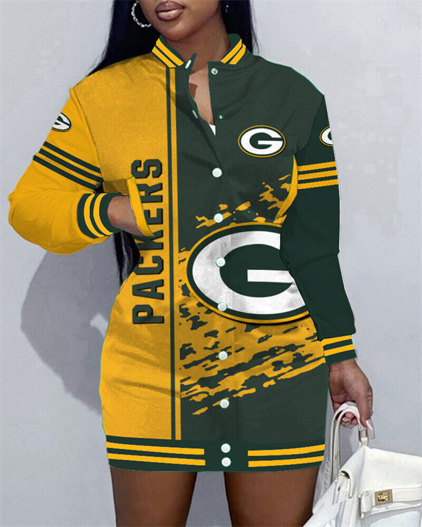 Green Bay Packers Women's Button Down Jacket Dress