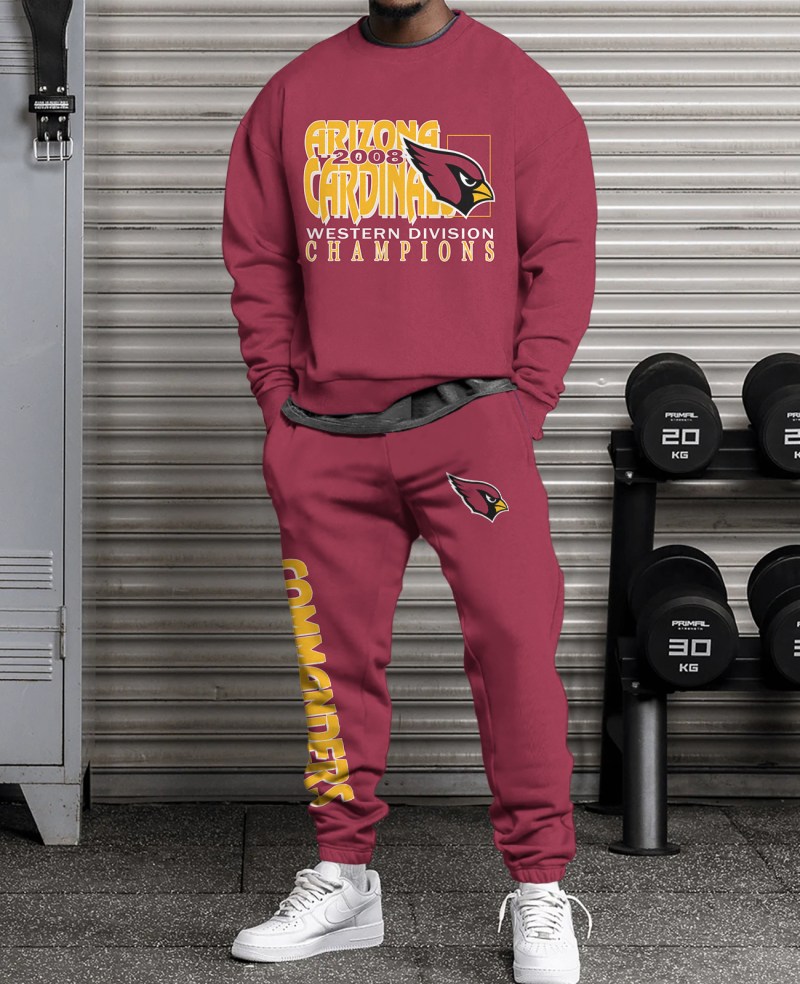 Arizona Cardinals Combo 3D Sweatsuit and Sweatpants