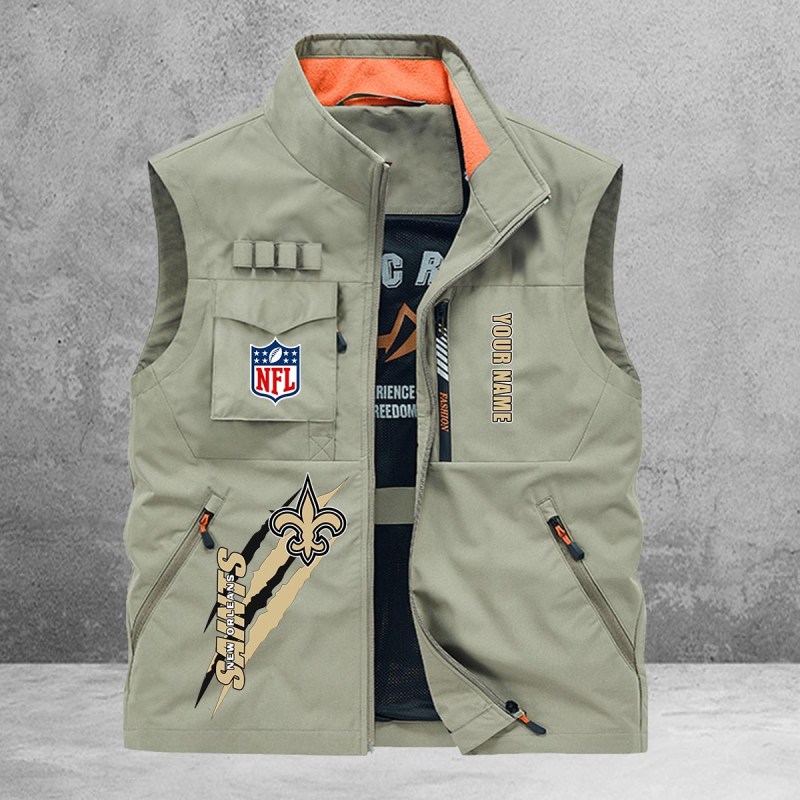 New Orleans Saints Multi-Pockets Vest - Detailed View