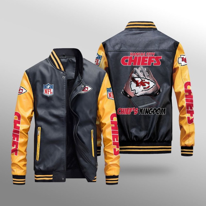 Kansas City Chiefs Leather Bomber Jacket Back View