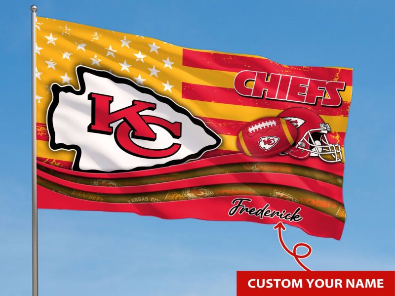 Kansas City Chiefs Personalized Flag 15 Close-up
