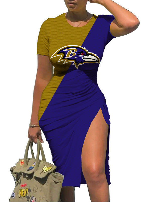 Baltimore Ravens Slit Bodycon Dress