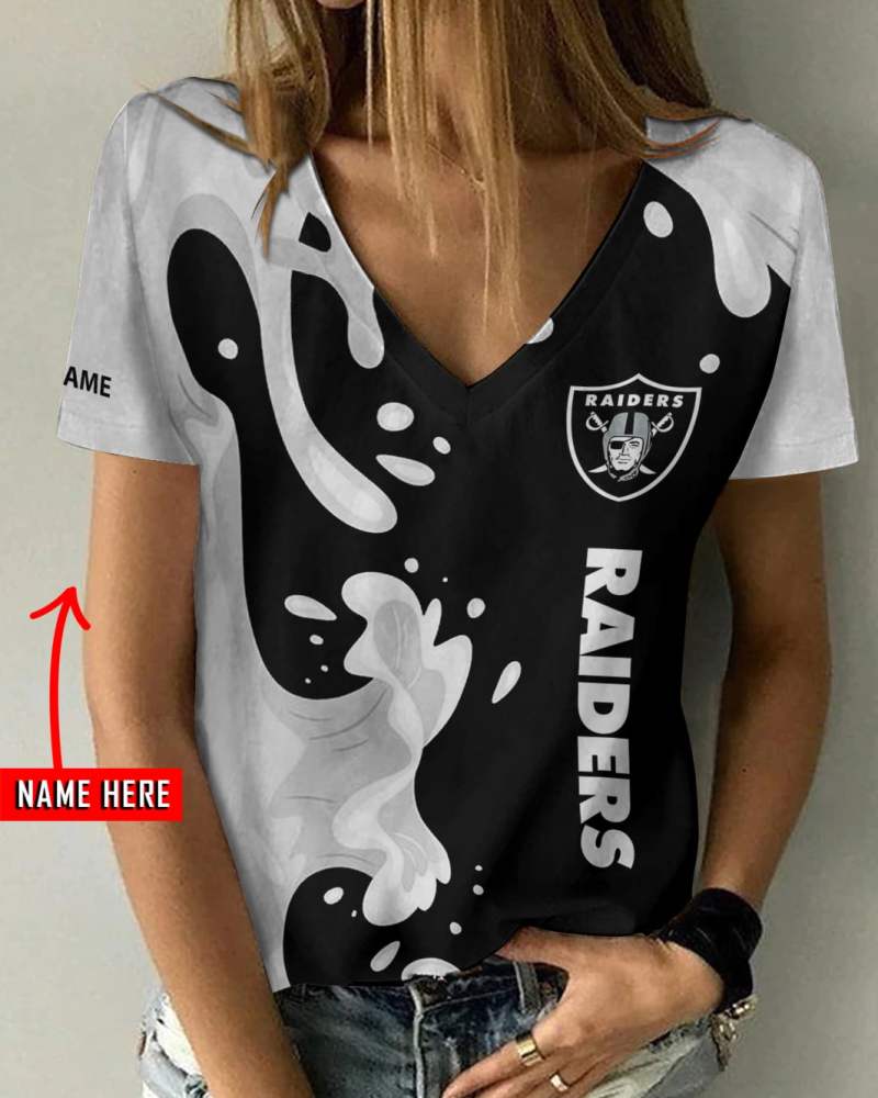 Las Vegas Raiders V-neck T-shirt Front