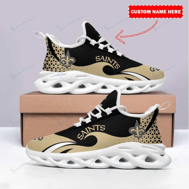 New Orleans Saints Personalized Yezy Running Sneakers Front View