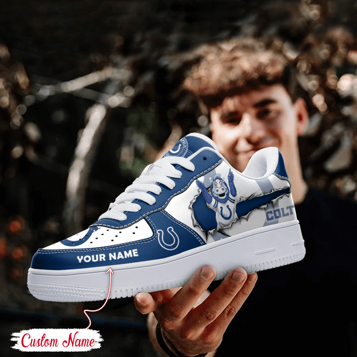 NFL Indianapolis Colts Custom Name Air Force 1 Sneaker