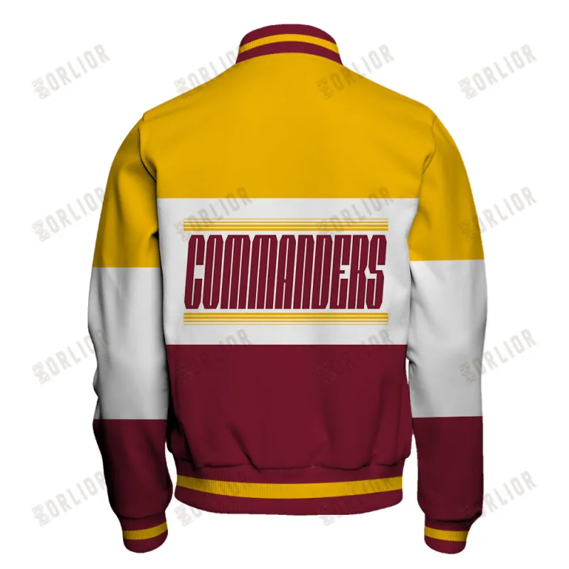 Washington Commanders Unique Design Unisex Varsity Jacket AZBTVJK000234 5 Washington Commanders Varsity Jacket Back View