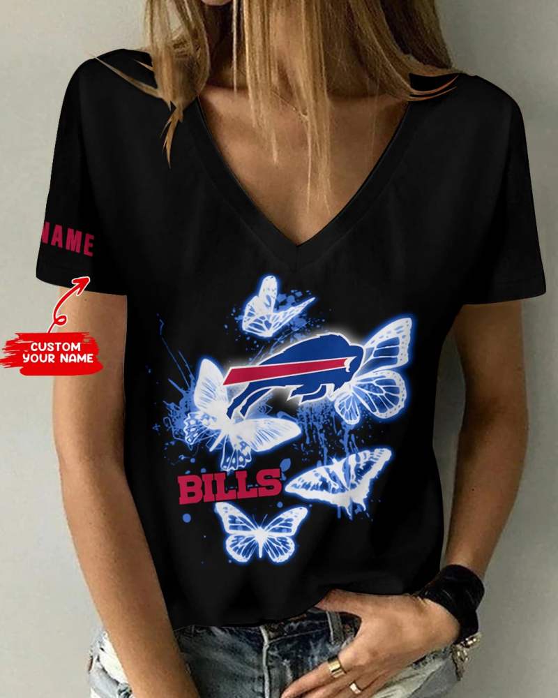 Buffalo Bills Personalized V-neck Women T-shirt