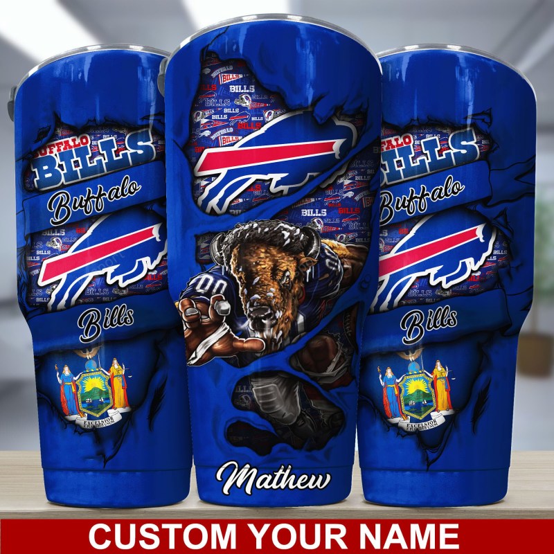 Buffalo Bills Personalized Tumbler Front View