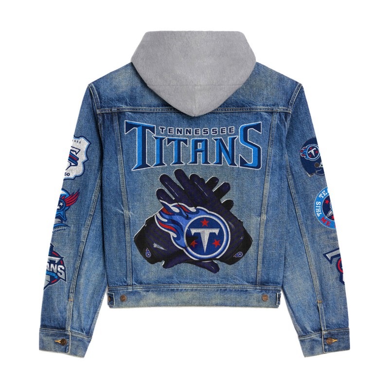 Tennessee Titans Premium Hooded Denim Jacket detail view