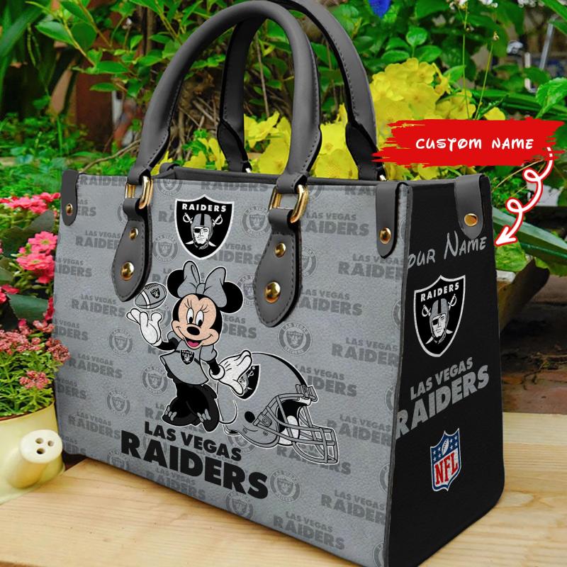 Las Vegas Raiders Personalized Leather Hand Bag - Image 1