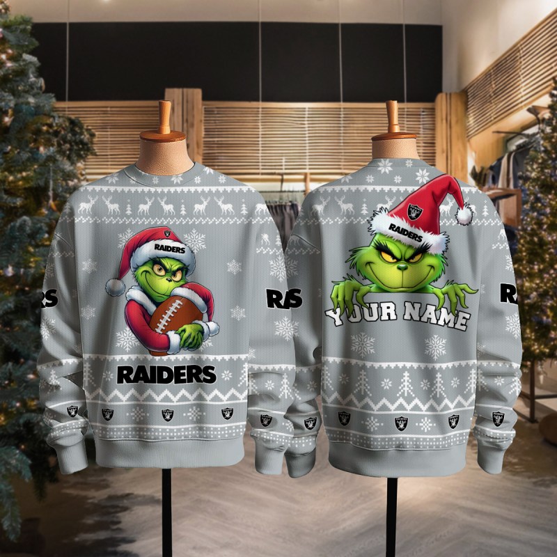 Las Vegas Raiders Ugly Christmas Sweater Full View