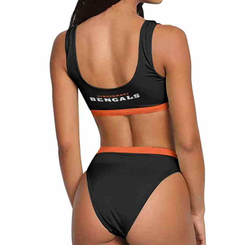 Cincinnati Bengals Women's Sport Bikini Swimsuit Back View