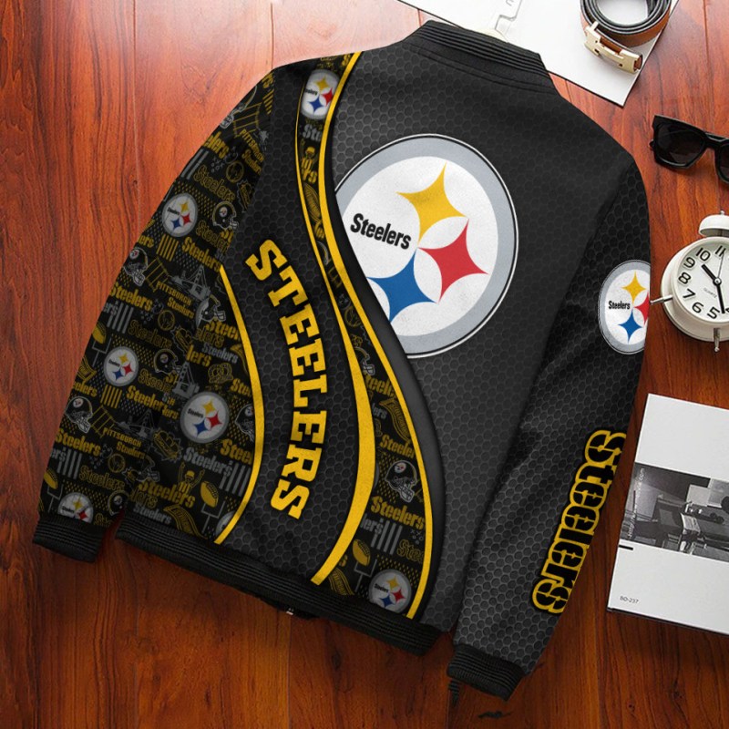 Pittsburgh Steelers Personalized Bomber Jacket Back