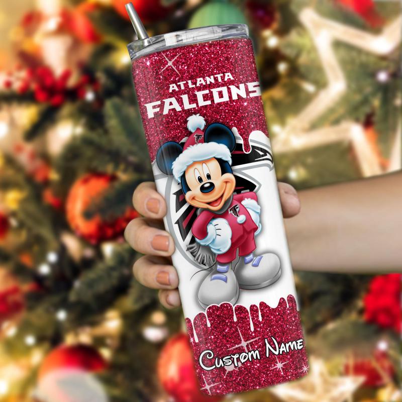Atlanta Falcons Personalized Glitter Tumbler 3