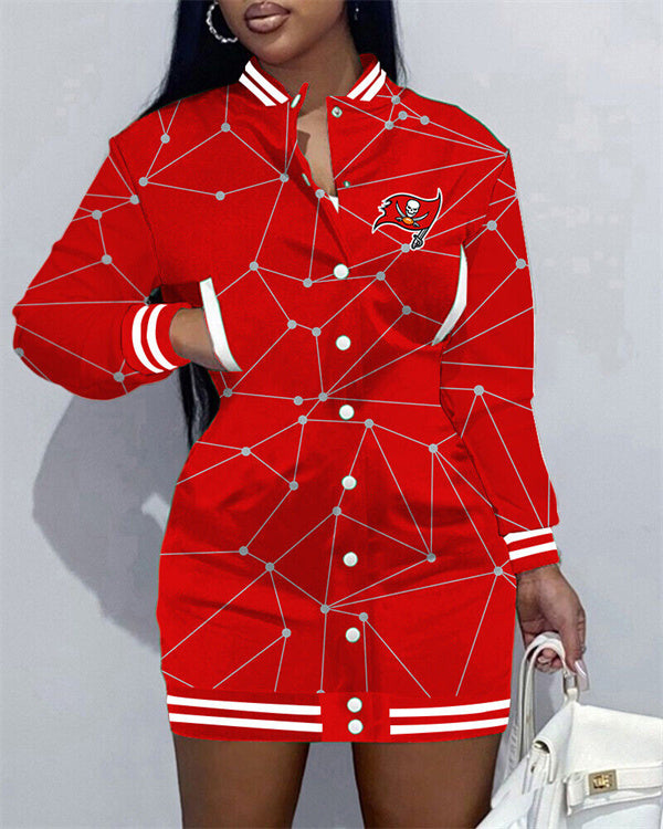 Tampa Bay Buccaneers Women Button Down Jacket Dress