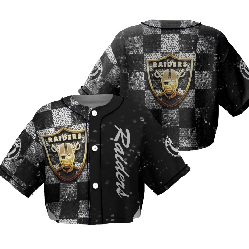 Las Vegas Raiders Crop Top Baseball Jersey