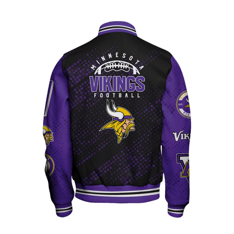 Minnesota Vikings Unisex Varsity Jacket Image 3