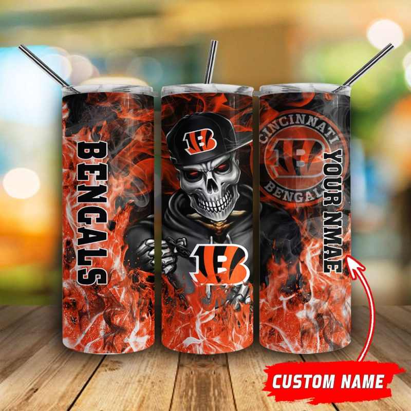 Cincinnati Bengals Personalized Glitter Tumbler