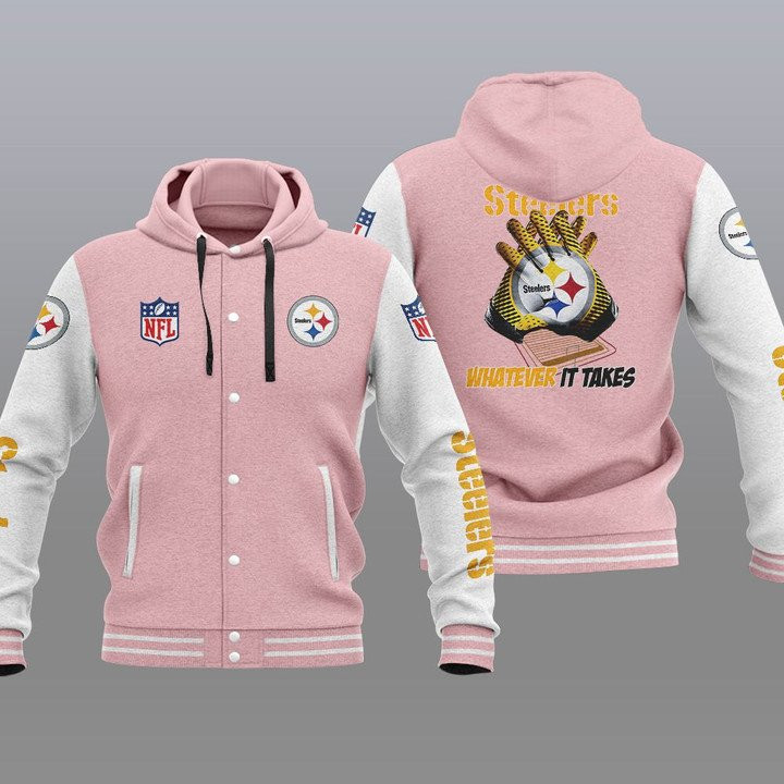 Pittsburgh Steelers Baseball Jacket Back