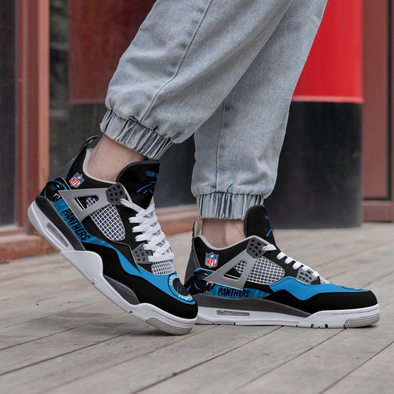 Carolina Panthers Personalized AJ4 Sneaker