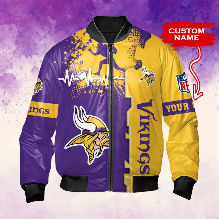 Minnesota Vikings Personalized Bomber Jacket - Details