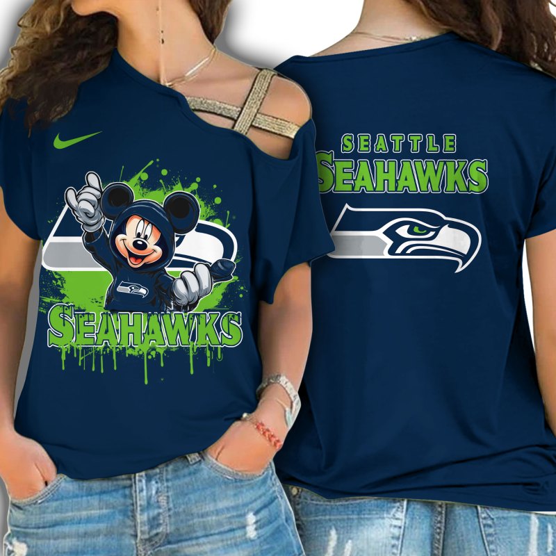 Seattle Seahawks One Shoulder Shirt Detail