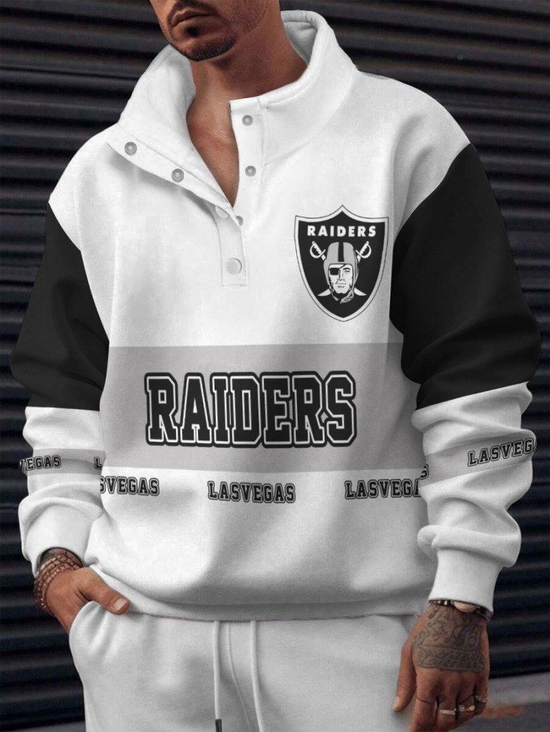 Las Vegas Raiders Casual Colorful Stand Collar Sweatshirt