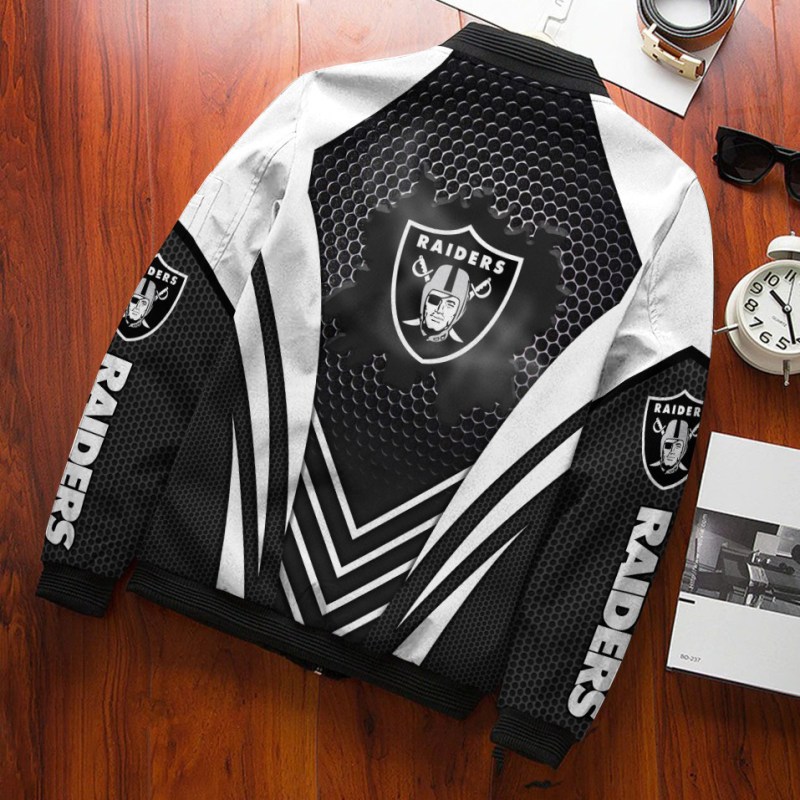 Las Vegas Raiders Bomber Jacket Back View