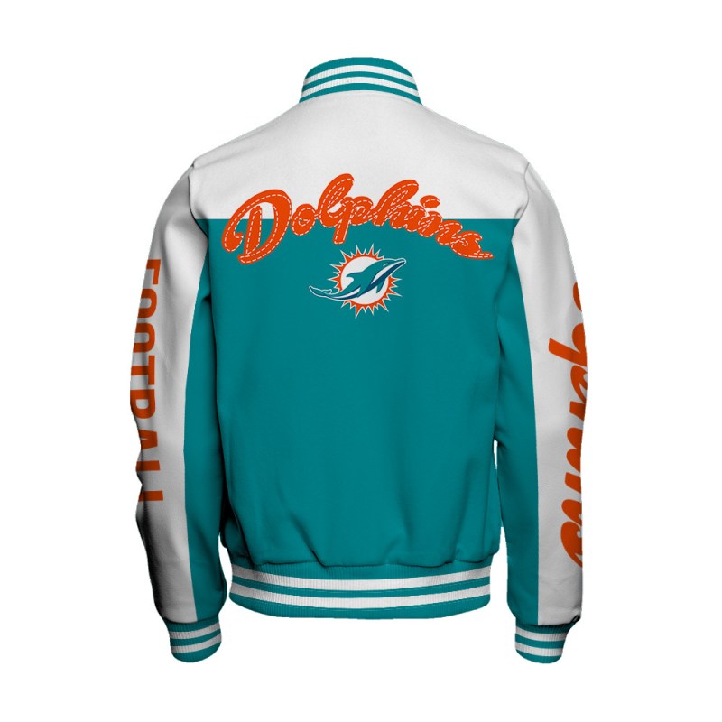 Miami Dolphins Varsity Jacket Side
