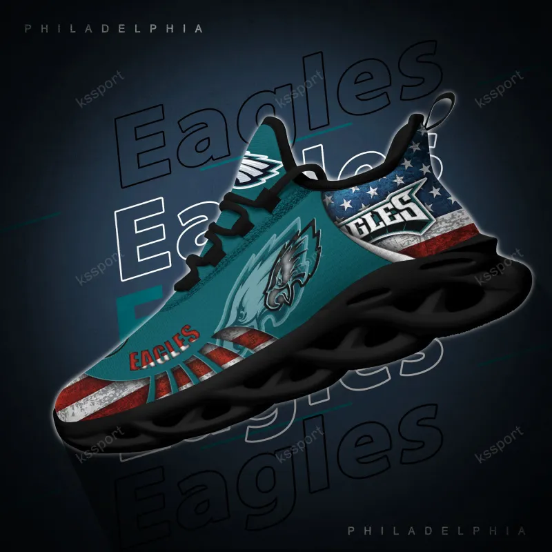 Philadelphia Eagles Yezy Sneakers Back View