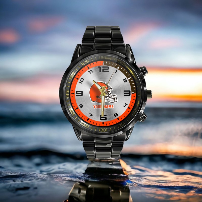 Cleveland Browns NFL Watch with Black Strap