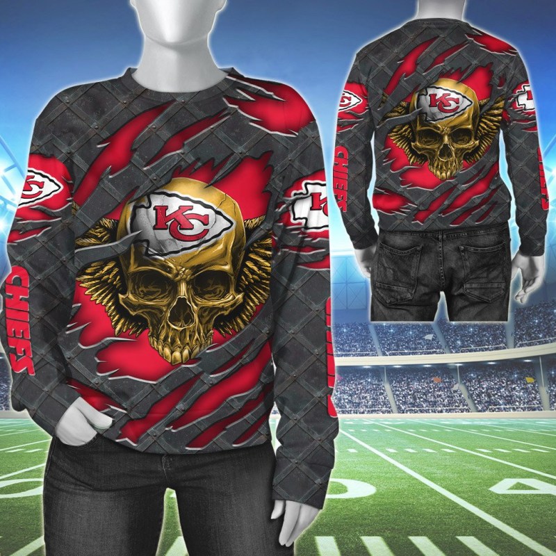 Kansas City Chiefs Ugly Christmas Sweater Back View