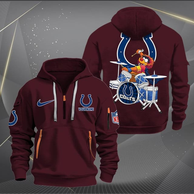 Indianapolis Colts Premium Personalized Quarter Zip Hoodie