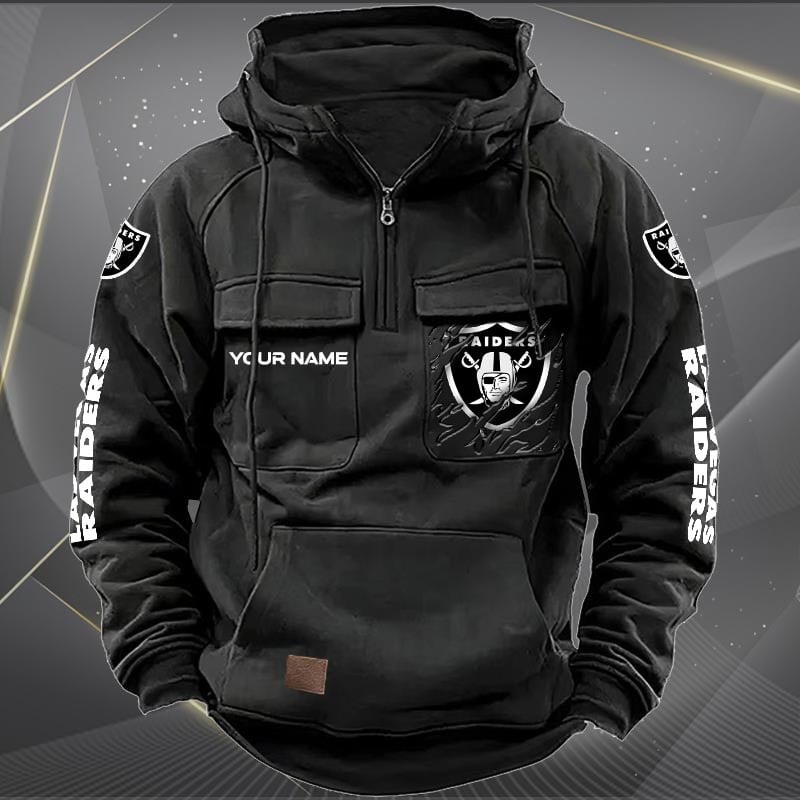 Las Vegas Raiders Multi-Pockets Zip Hoodie
