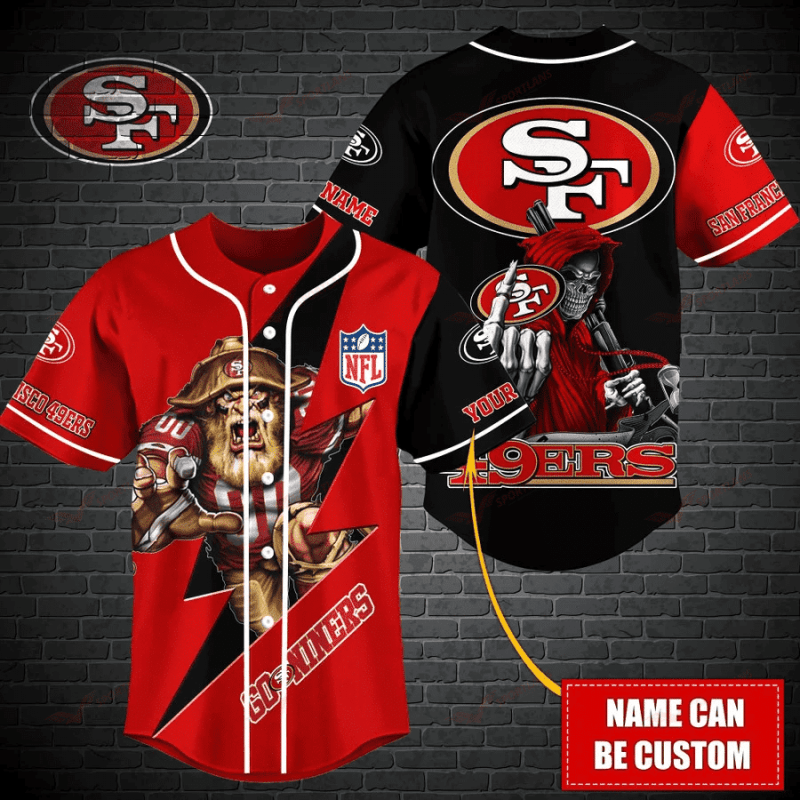 San Francisco 49ers Personalized Baseball Jersey