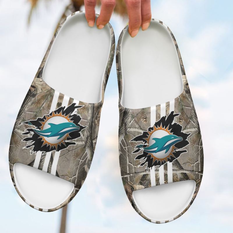 Miami Dolphins Yeezy Slippers Side View