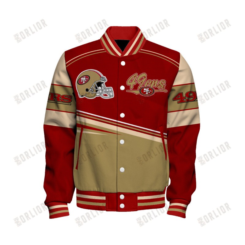 San Francisco 49ers Varsity Jacket Back View