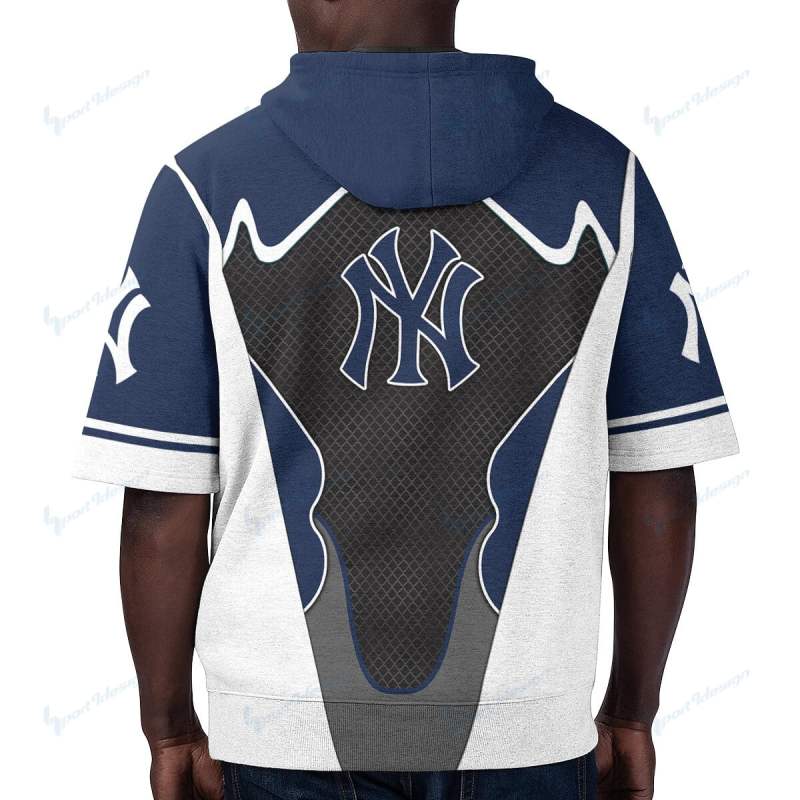 New York Yankees Short Sleeve Hoodie Back View