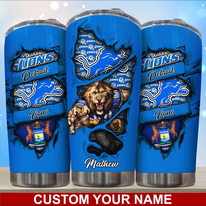 Another View of Detroit Lions Personalized Tumbler