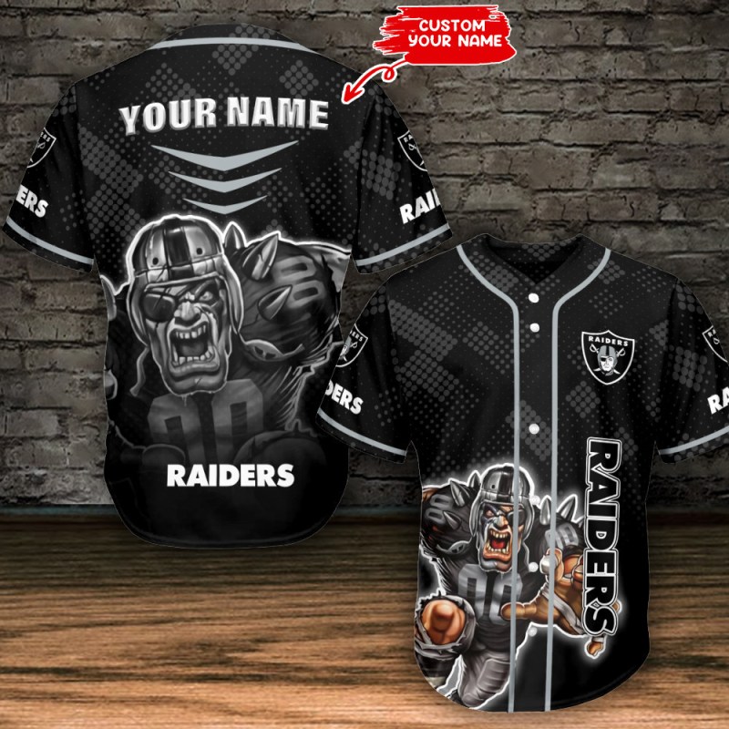 Las Vegas Raiders Personalized Baseball Jersey