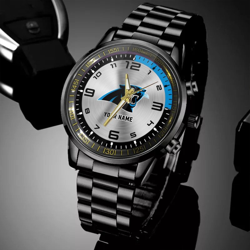 Carolina Panthers Black Fashion Watch