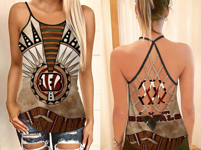 Cincinnati Bengals Criss Cross Tank Top