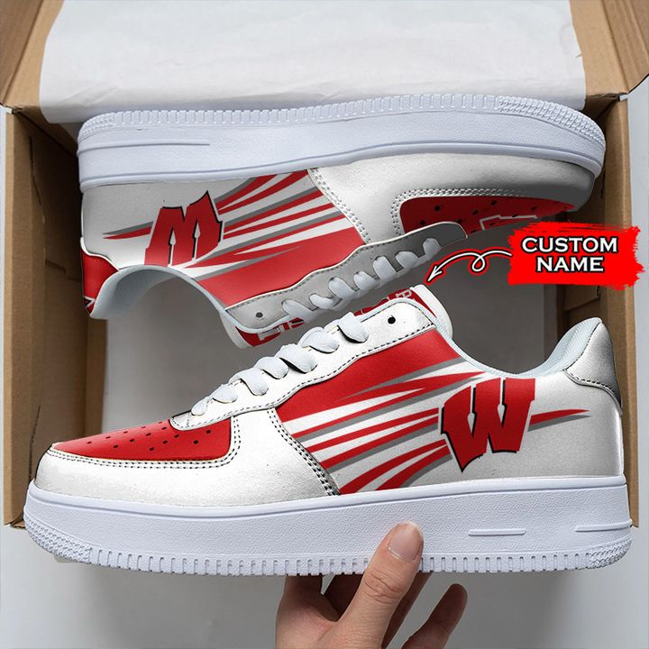 NCAA Wisconsin Badgers Custom Name Air Force 1