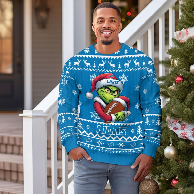 Detroit Lions Ugly Christmas Sweater Outdoor