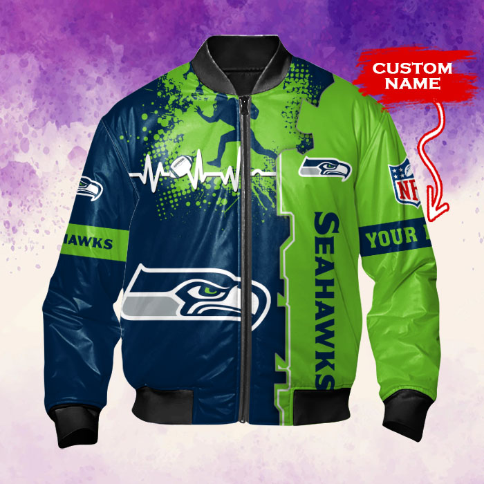 Seattle Seahawks Bomber Jacket Close Up