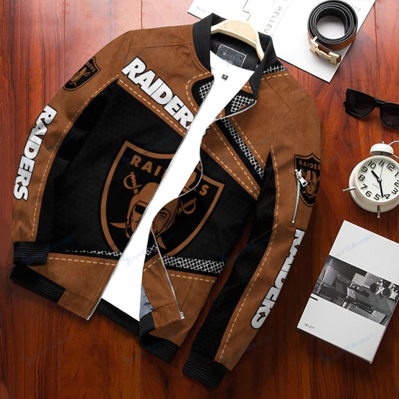 Las Vegas Raiders Bomber Jacket Detail