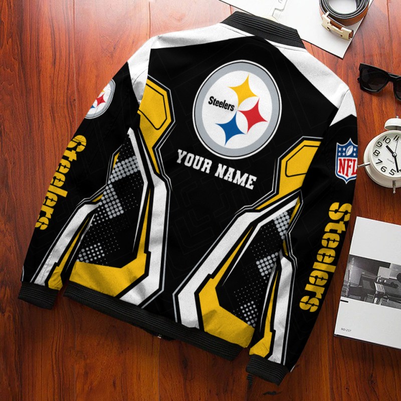 Pittsburgh Steelers Bomber Jacket Back View