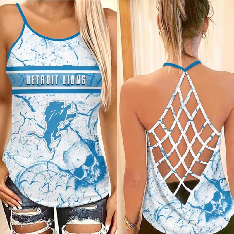 Detroit Lions Criss Cross Tank Top
