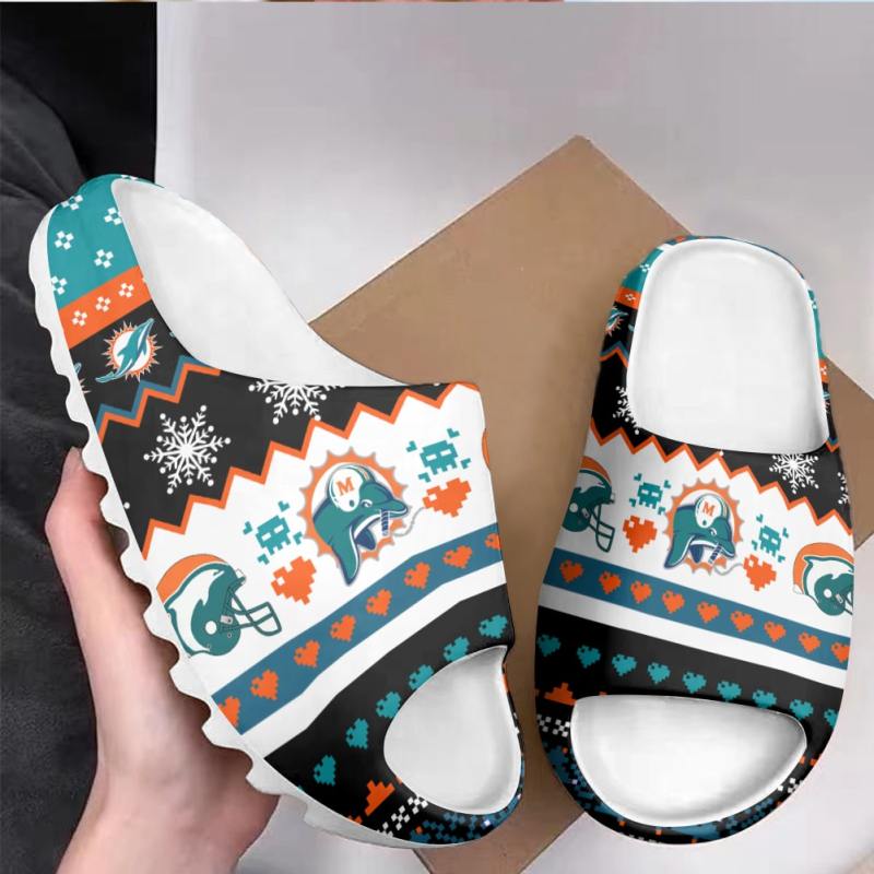 Miami Dolphins Yeezy Slippers - Image 2